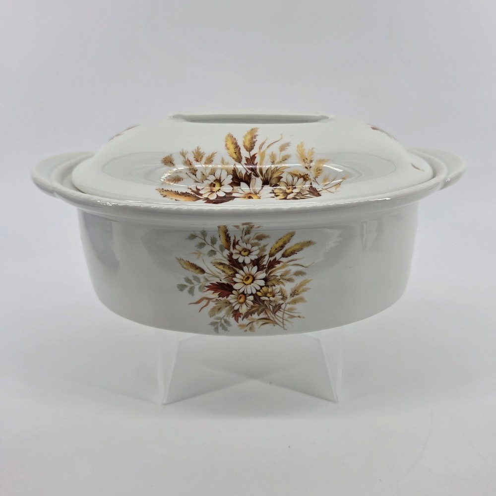 Limoges Couleuvre Oval Lidded Tureen Floral Wheat Porcelain France